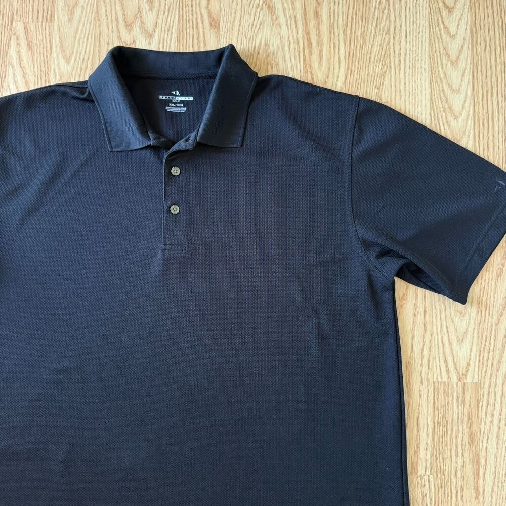 Grand Slam Golf Mens Black Polo Shirt XXL Short Sleeve Performance Textured